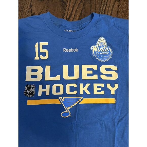 Robby Fabbri Reebok St. Louis Blues 2017 Winter Classic Jersey T-Shirt Men's S - Picture 3 of 4
